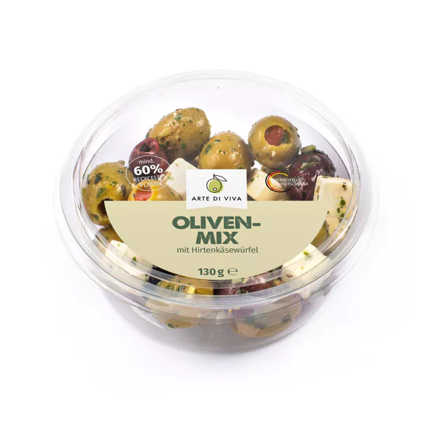 Arte di Viva Olivenmix mit Hirtenkäsewürfel (130g)