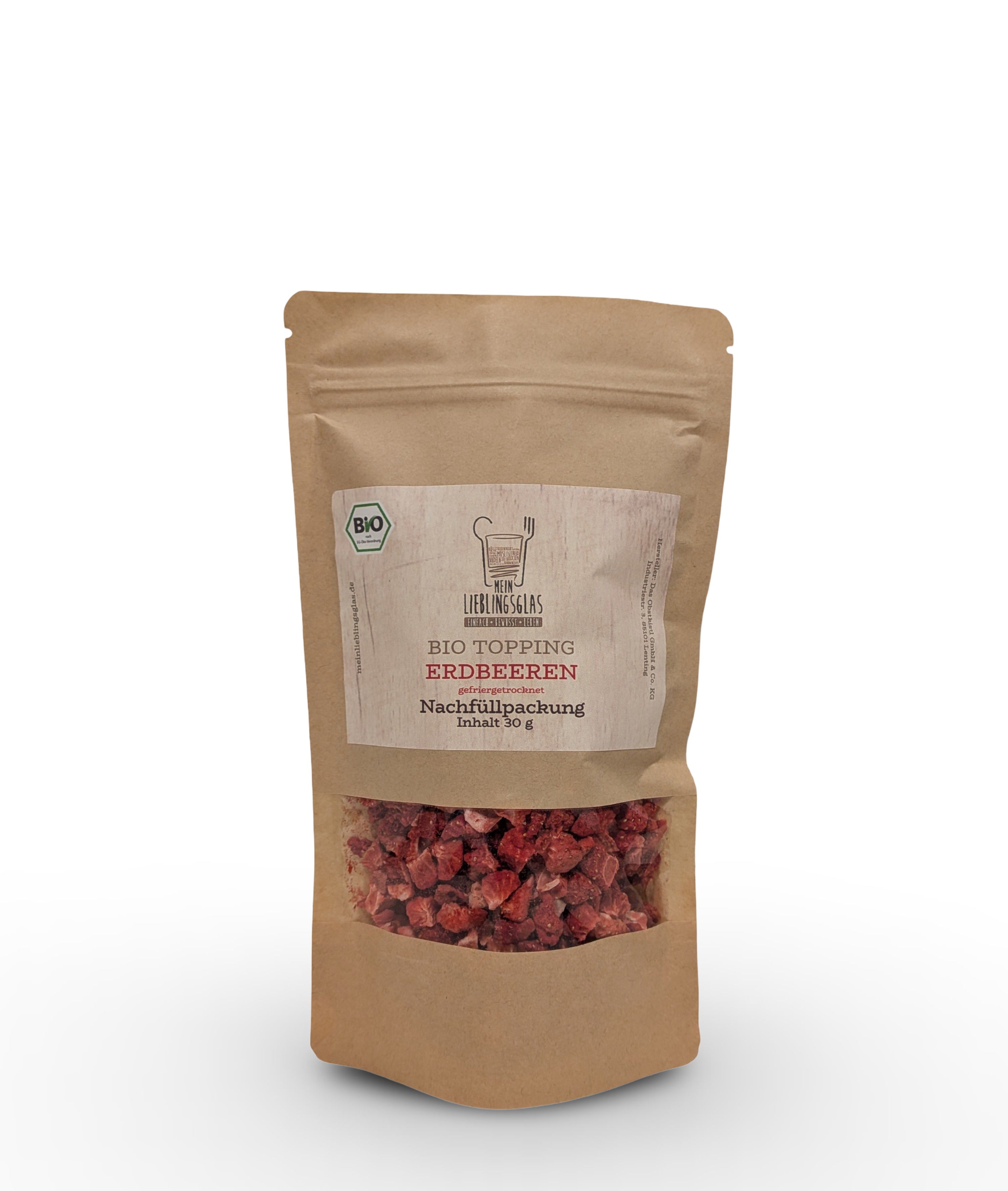 BIO Erdbeeren gefriergetrocknet - Nachfüllpackung (30g)