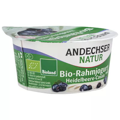 Andechser Natur Bio Rahmjoghurt - Heidelbeere-Cassis (150g)
