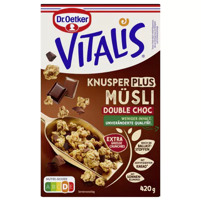 Dr. Oetker Vitalis Knusper Plus Müsli Double Chocolate (420g)