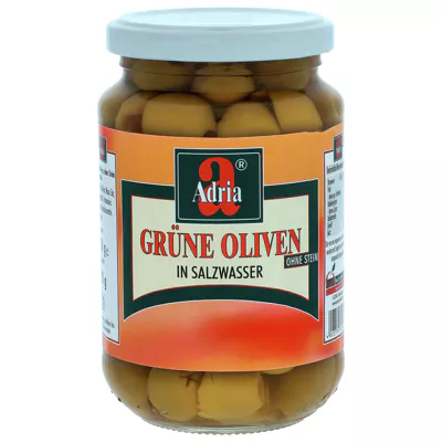 Adria Grüne Oliven ohne Kerne (370ml)