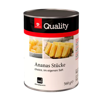 Ananas Stücke - im eigenen Saft (580ml)