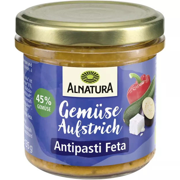 Alnatura Bio Aufstrich - Gemüse Antipasti Feta (135g)