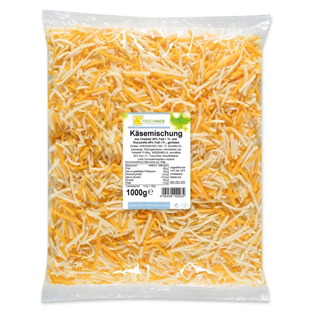 Käsemischung Cheddar & Mozzarella - gerieben (1000g)