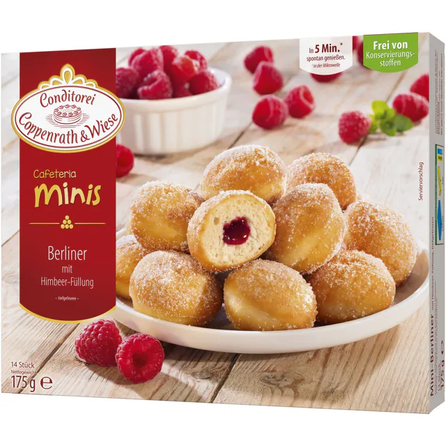 [4_8047] Mini Krapfen - Himbeerfüllung tiefkühl (14Stk.)