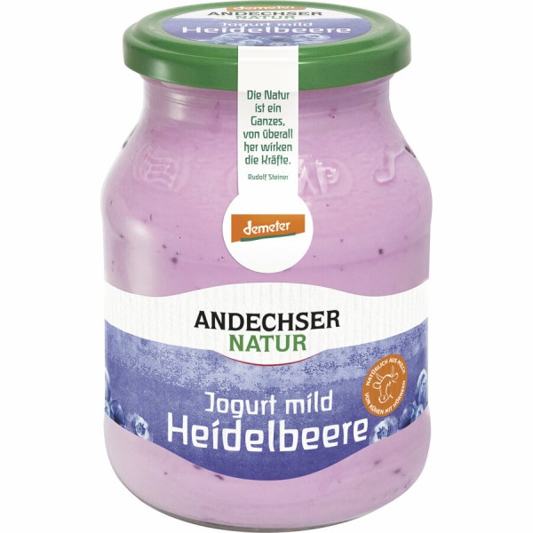 Andechser Natur Bio Joghurt im Pfandglas - Heidelbeere (500g)