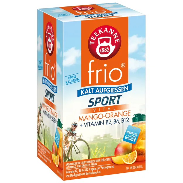 Teekanne Frio Mango-Orange - zum kalt aufgießen (18 Beutel)