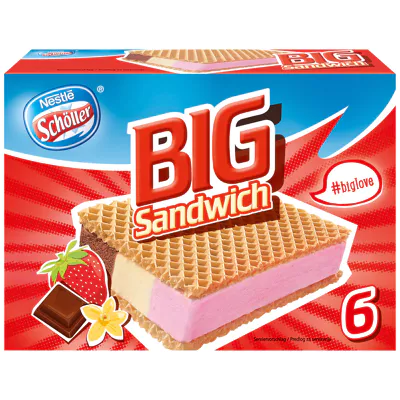 Dreierlei Sandwich Eis (6Stk.)