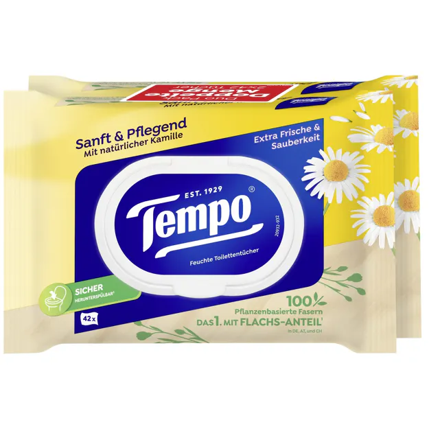 Tempo Feuchttücher Sanft & Pflegend Nachfüllerpack (2x42Stk.)