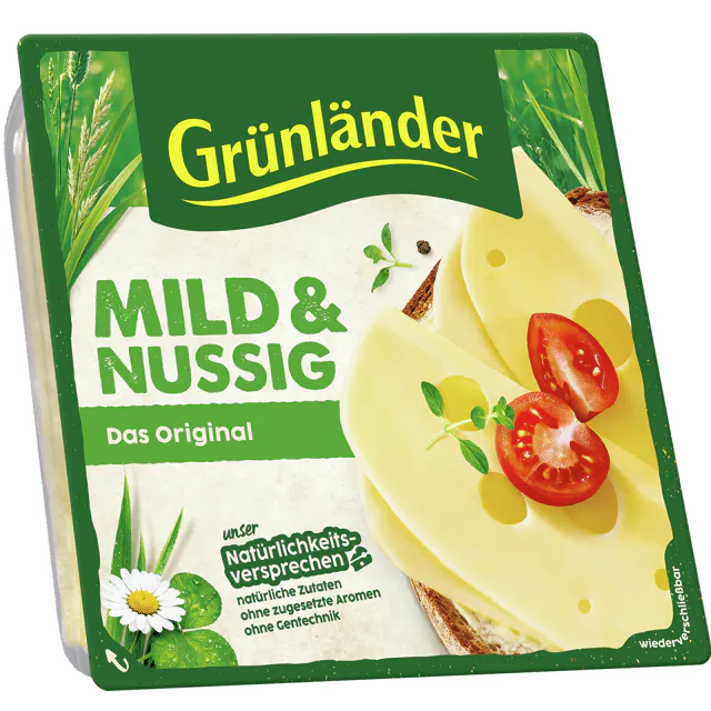 Grünländer - mild & nussig in Scheiben (140g)