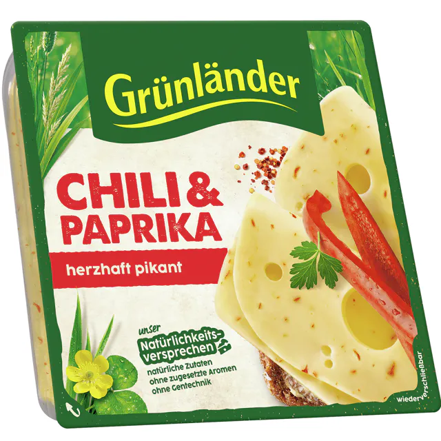 Grünländer - Chili Paprika in Scheiben (140g)