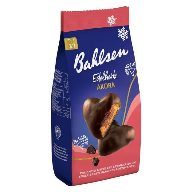Bahlsen Edelherbe Lebkuchen-Herzen mit Fruchtfüllung (150g)