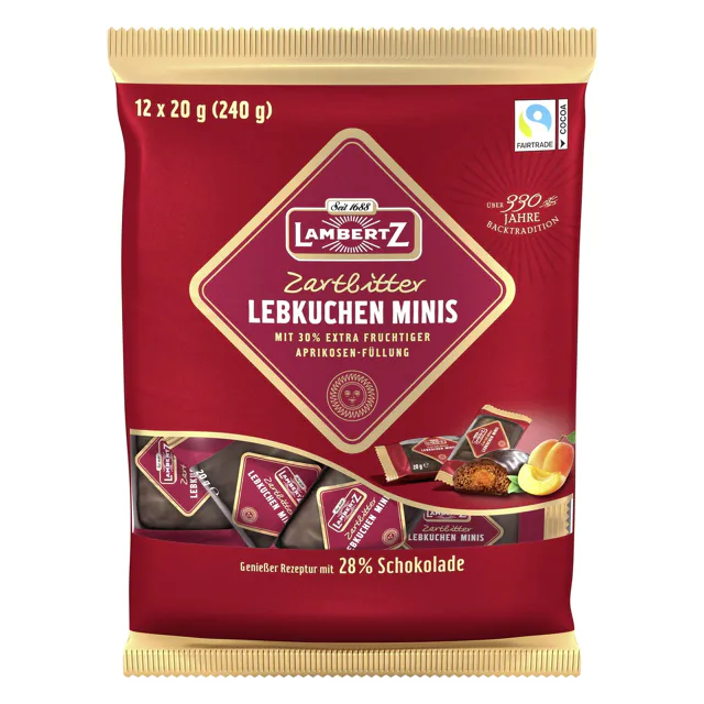 Lambertz Lebkuchen Minis Zartbitter gefüllt (12x20g)