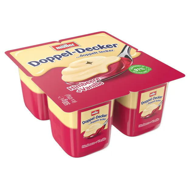 Müller Doppeldecker Himbeer/Vanille (4x125g)