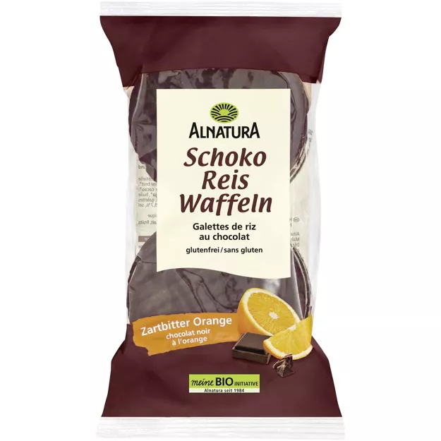 Alnatura Bio Reiswaffeln - Zartbitterschokolade Orange (100g)