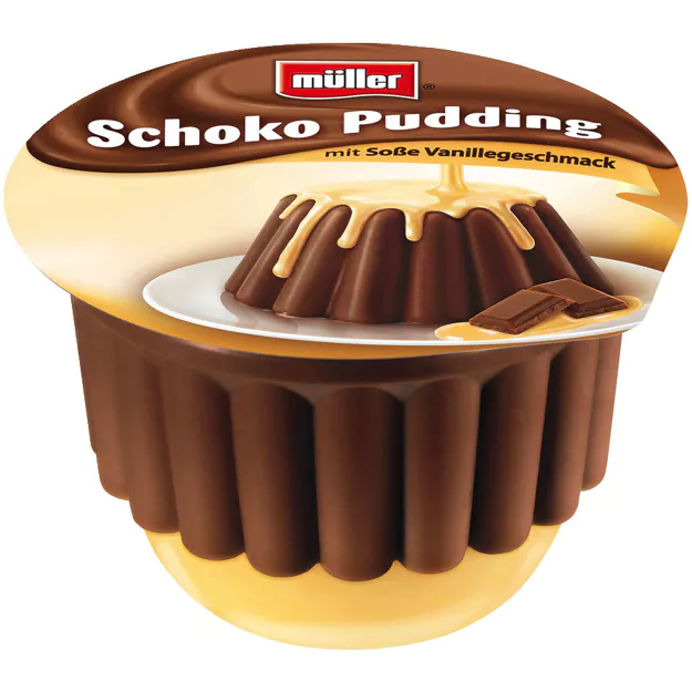 Müller Schoko Pudding mit Vanillesoße (450g)