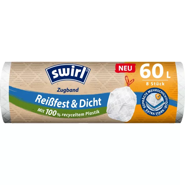 Swirl Müllbeutel mit Zugband 60L (8Stk.)