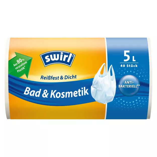 Swirl Tragegriff-Müllbeutel antibakteriell 5L (40Stk.)