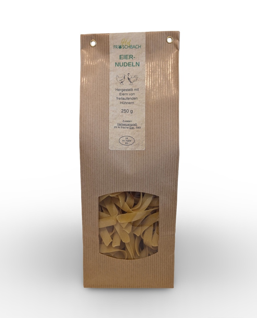 [3_410] Hof Froschbach Eiernudeln - breite Bandnudeln (250g)