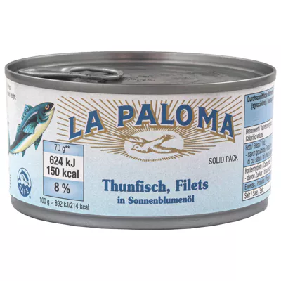 [4_2102] La Paloma Thunfischfilets in Sonnenblumenöl (195g)