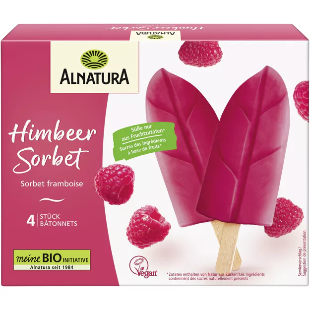 Alnatura Bio Stieleis Himbeer Sorbet TK (4x48ml)