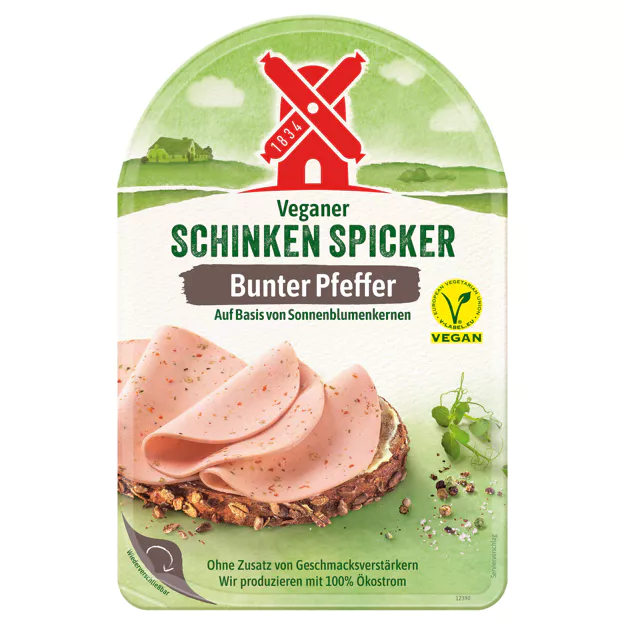 Rügenwalder Mühle Veganer Schinkenspicker - mit buntem Pfeffer (80g)