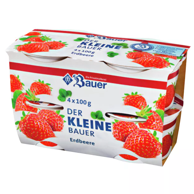 Bauer Fruchtjoghurt - Erdbeer/Pfirsich-Maracuja zufällige Sortierung (4x100g)