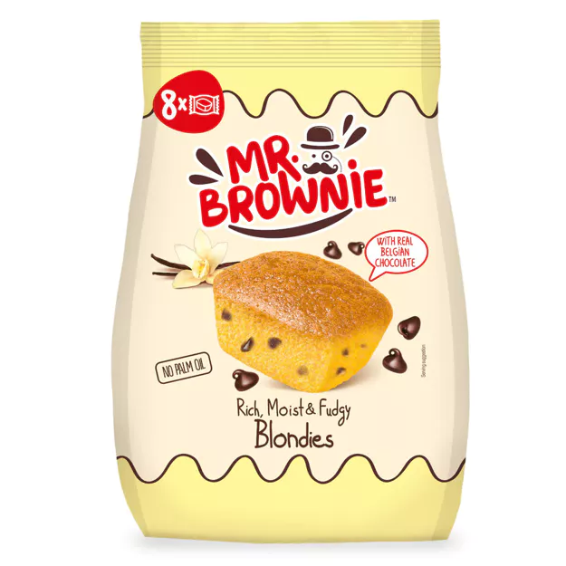 [4_1187] Mr. Brownie Blondies mit Schokostückchen (8Stk.)