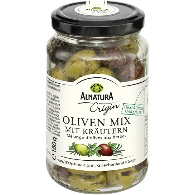 Alnatura Bio Oliven Mix mit Kräutern (180g)