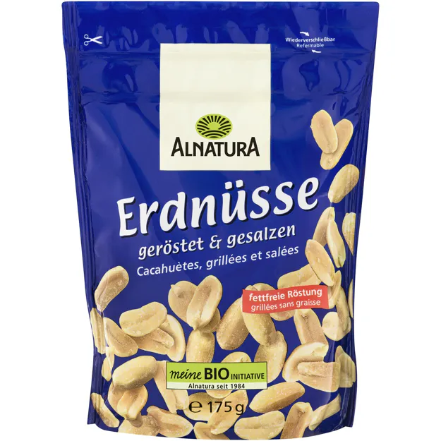 [4_5239] Alnatura Bio Erdnüsse - geröstet und gesalzen (175g)