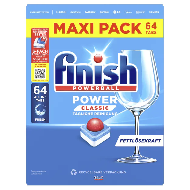 Finish Power Classic Spülmaschinentabs (64Stk.)