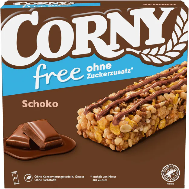 Corny Müsliriegel Schoko ohne Zuckerzusatz (6Stk.)