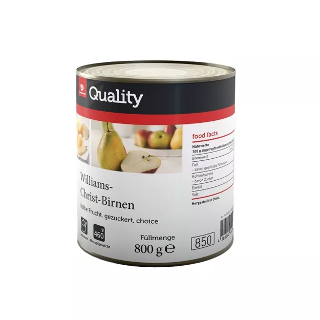 Williams Christ Birnen - halbe Frucht gezuckert (850ml)