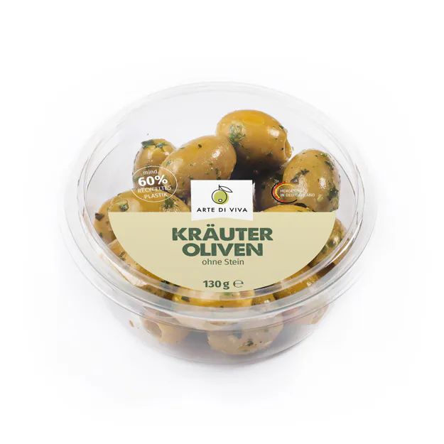Arte di Viva Grüne Kräuter Oliven (130g)