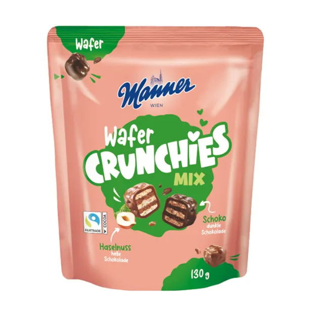Manner Wafer Crunchies Mix Haselnuss & Schoko (130g)
