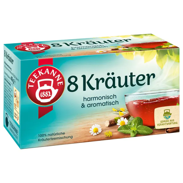 Teekanne 8 Kräuter Tee (20 Beutel)