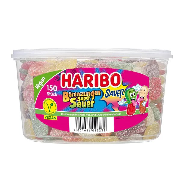 Haribo Bärenzungen super sauer vegan (150Stk.)