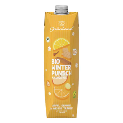 Grünland Bio Winterpunsch Apfel, Orange & weiße Traube (1l)