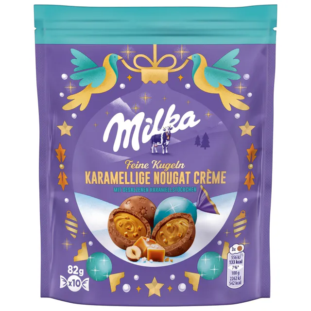 Milka Feine Kugeln Karamellige Nougat-Creme (10Stk.)