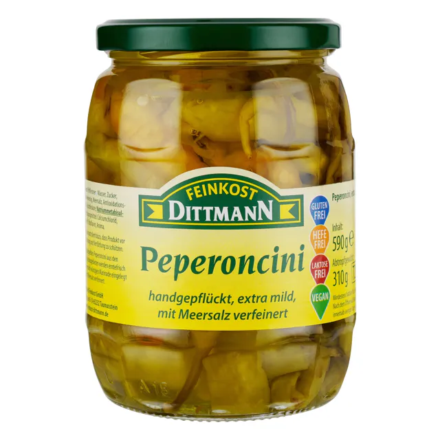 [4_4777] Feinkost Dittmann Peperoncini extra mild (590g)