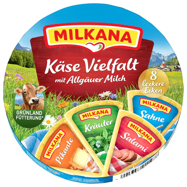 Milkana Schmelzkäseecken Käse Vielfalt (190g)