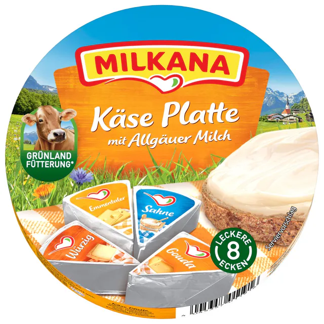 Milkana Schmelzkäseecken Käse Platte (190g)