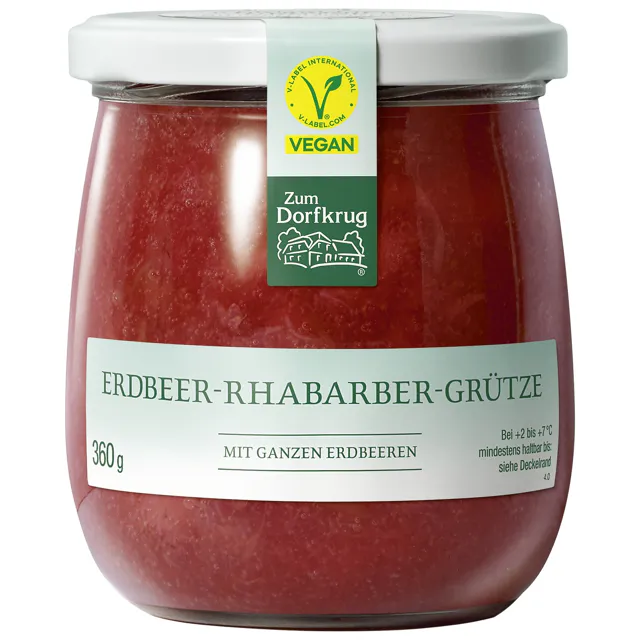 [4_402] Zum Dorfkrug Erdbeer-Rhabarber Grütze (360g)