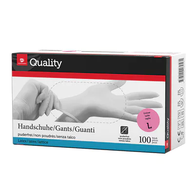 [4_6510] Latex-Einmalhandschuhe L weiss (100 St.)