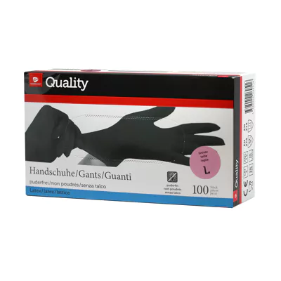 Latex-Einmalhandschuhe L schwarz (100 St.)