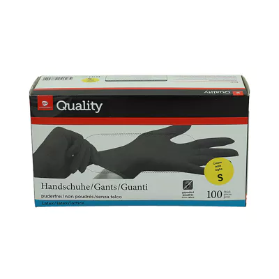 Latex-Einmalhandschuhe S schwarz (100 St.)