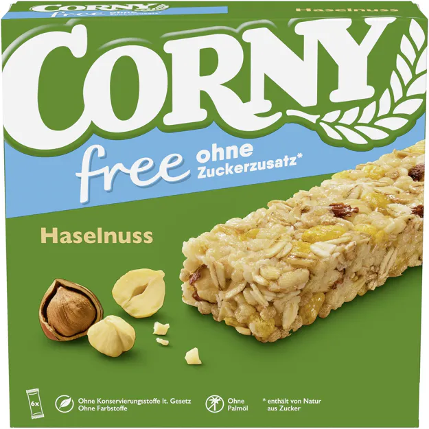 Corny Müsliriegel Haselnuss ohne Zuckerzusatz (6Stk.)