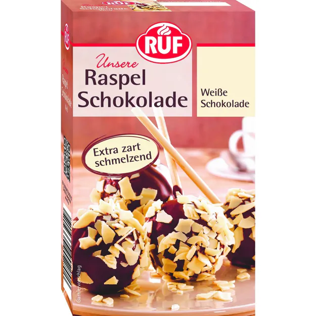[4_1304] Ruf Schokoraspeln - Weiße Schokolade (100g)